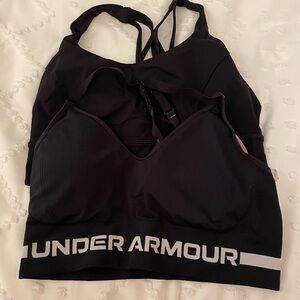Lot of 2 Black Sports Bra’s, Under Armour and Lululemon
